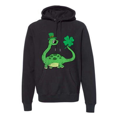 St Patricks Day Brontosaurus Shamrock Premium Hoodie