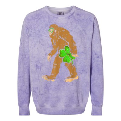 St Patricks Day Funny Bigfoot Shamrock Sasquatch Irish Colorblast Crewneck Sweatshirt