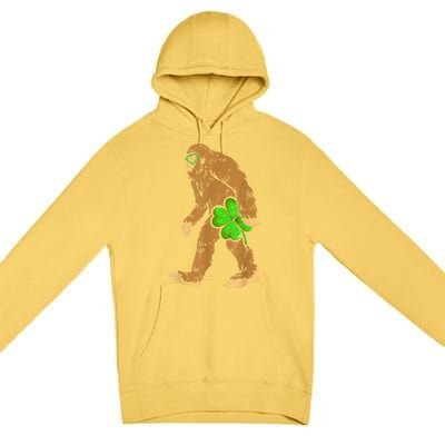 St Patricks Day Funny Bigfoot Shamrock Sasquatch Irish Premium Pullover Hoodie