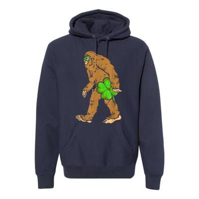 St Patricks Day Funny Bigfoot Shamrock Sasquatch Irish Premium Hoodie