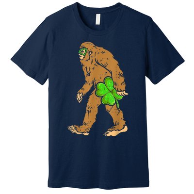 St Patricks Day Funny Bigfoot Shamrock Sasquatch Irish Premium T-Shirt