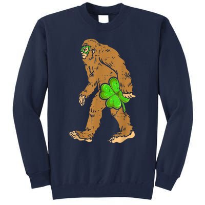 St Patricks Day Funny Bigfoot Shamrock Sasquatch Irish Tall Sweatshirt