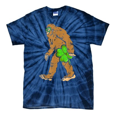 St Patricks Day Funny Bigfoot Shamrock Sasquatch Irish Tie-Dye T-Shirt