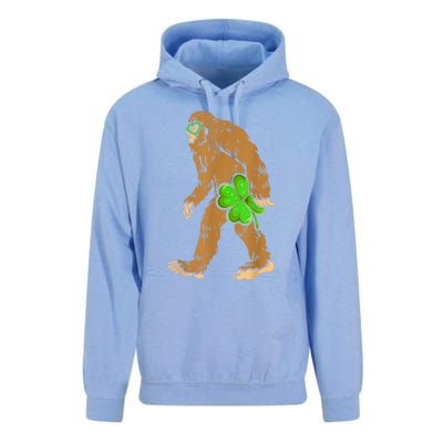 St Patricks Day Funny Bigfoot Shamrock Sasquatch Irish Unisex Surf Hoodie