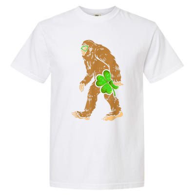 St Patricks Day Funny Bigfoot Shamrock Sasquatch Irish Garment-Dyed Heavyweight T-Shirt