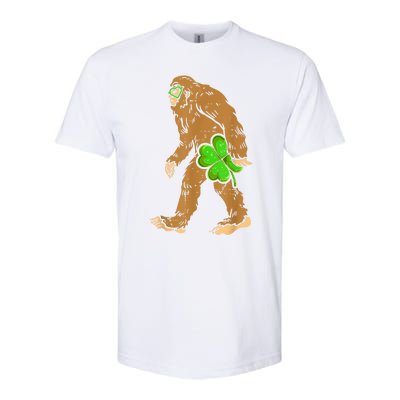 St Patricks Day Funny Bigfoot Shamrock Sasquatch Irish Softstyle CVC T-Shirt