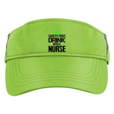 St PatrickS Day Safety First Drink With A Nurse Beer Lovers Gift Adult Drive Performance Visor