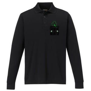 St PatrickS Day Safety First Drink With A Nurse Beer Lovers Gift Performance Long Sleeve Polo