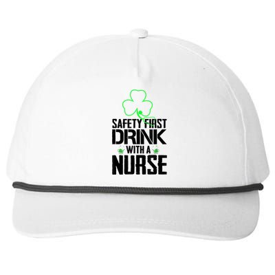 St PatrickS Day Safety First Drink With A Nurse Beer Lovers Gift Snapback Five-Panel Rope Hat