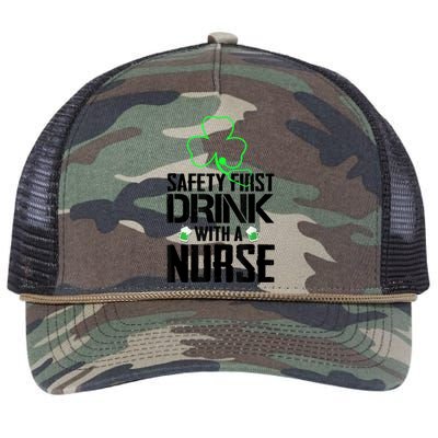 St PatrickS Day Safety First Drink With A Nurse Beer Lovers Gift Retro Rope Trucker Hat Cap