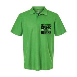 St PatrickS Day Safety First Drink With A Nurse Beer Lovers Gift Softstyle Adult Sport Polo