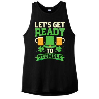 St Patricks Day Ladies PosiCharge Tri-Blend Wicking Tank