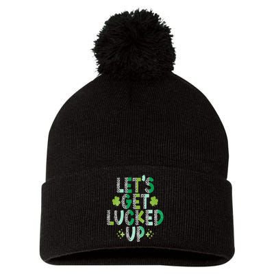 St. Patrick's Day Lets get Lucked up Pom Pom 12in Knit Beanie