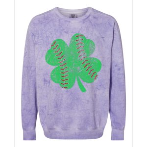 St Patricks Day Shamrock Baseball Saint Paddy's Colorblast Crewneck Sweatshirt