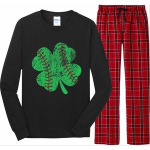 St Patricks Day Shamrock Baseball Saint Paddy's Long Sleeve Pajama Set