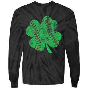 St Patricks Day Shamrock Baseball Saint Paddy's Tie-Dye Long Sleeve Shirt