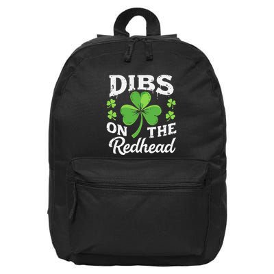 St Patricks Day Dibs On The Redhead Shamrock Lucky Irish 16 in Basic Backpack