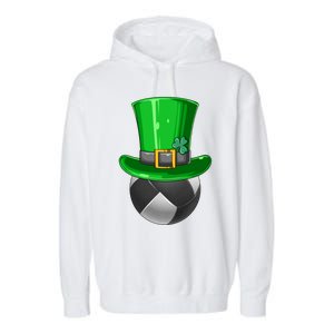 St Patrick's Day Volleyball Irish Volleyball Leprechaun Hat Cool Gift Garment-Dyed Fleece Hoodie