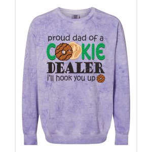 Scout Proud Dad Of A Cookie Dealer Girl Troop Leader Pullover Hoodie Colorblast Crewneck Sweatshirt