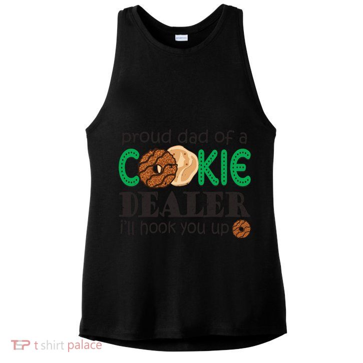 Scout Proud Dad Of A Cookie Dealer Girl Troop Leader Pullover Hoodie Ladies PosiCharge Tri-Blend Wicking Tank