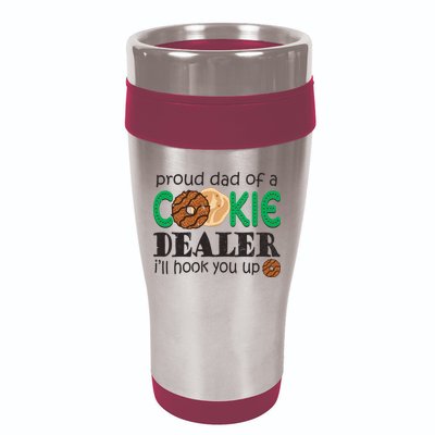 Scout Proud Dad Of A Cookie Dealer Girl Troop Leader Pullover Hoodie 16oz Travel Tumbler