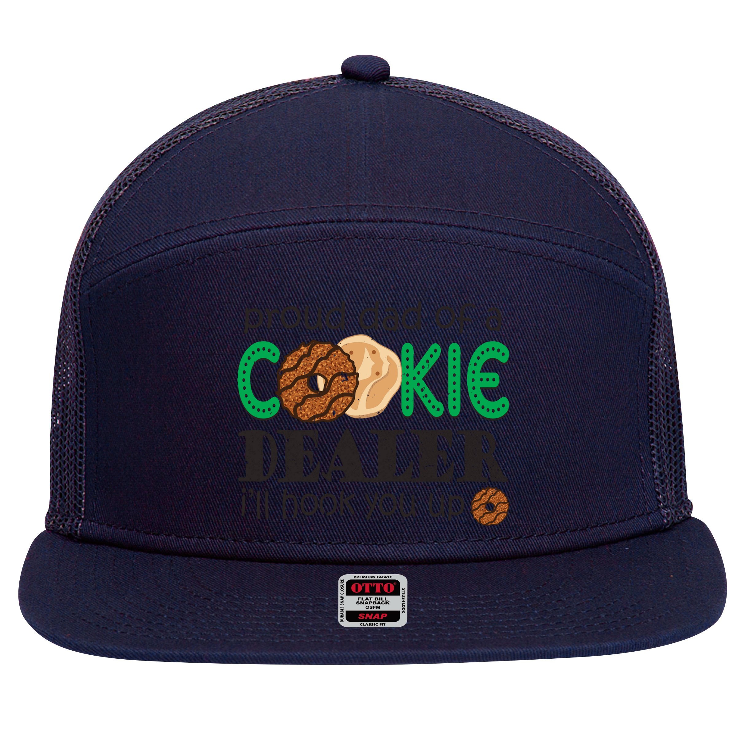 Scout Proud Dad Of A Cookie Dealer Girl Troop Leader Pullover Hoodie 7 Panel Mesh Trucker Snapback Hat