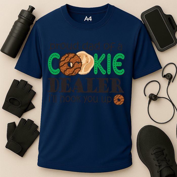 Scout Proud Dad Of A Cookie Dealer Girl Troop Leader Pullover Hoodie Cooling Performance Crew T-Shirt