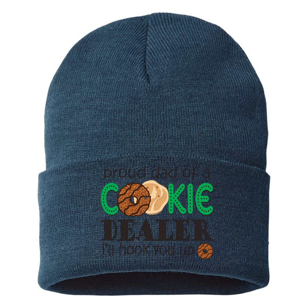 Scout Proud Dad Of A Cookie Dealer Girl Troop Leader Pullover Hoodie Sustainable Knit Beanie