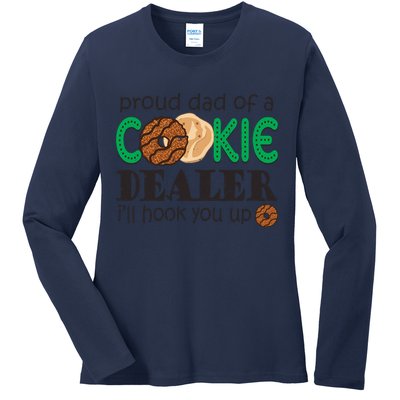Scout Proud Dad Of A Cookie Dealer Girl Troop Leader Pullover Hoodie Ladies Long Sleeve Shirt