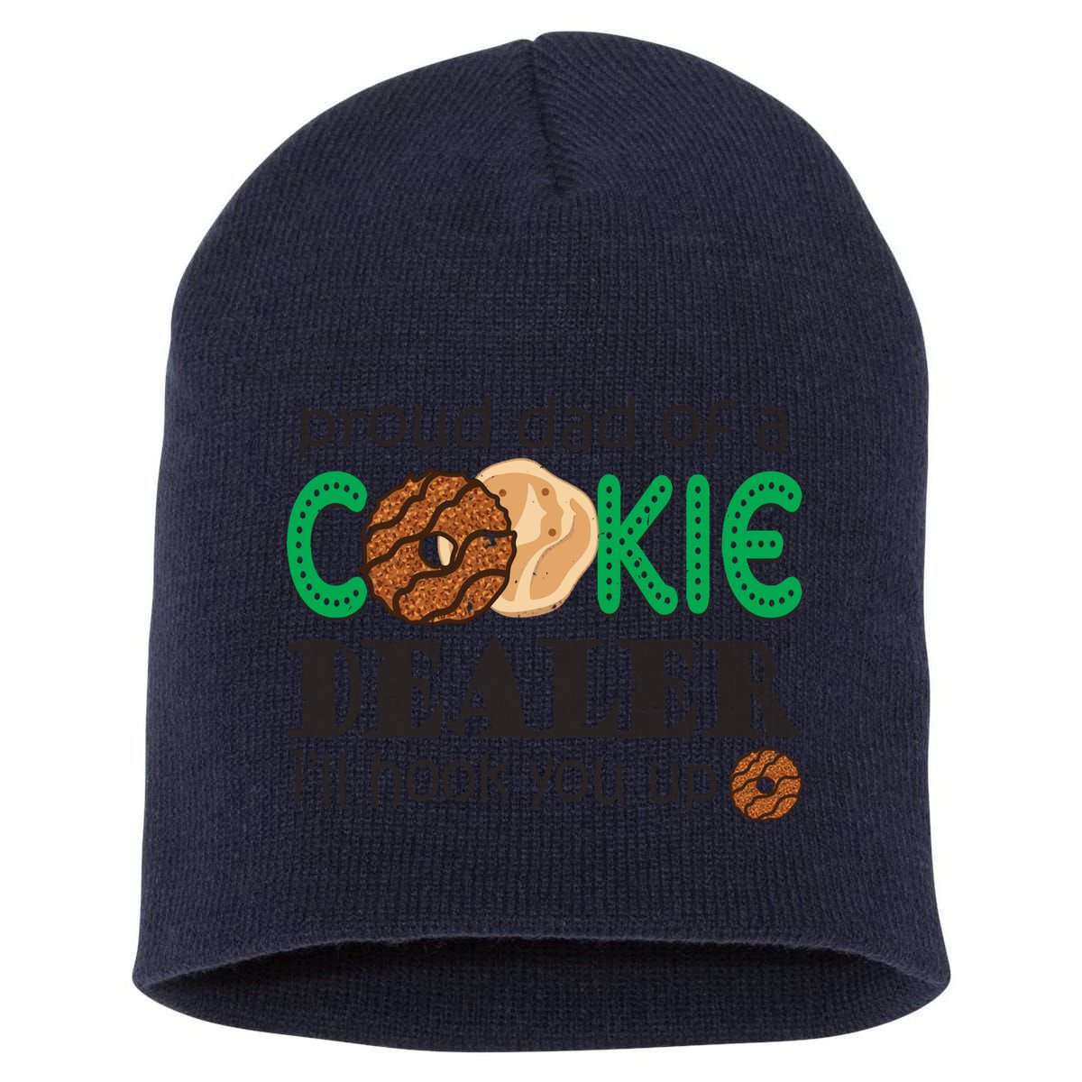 Scout Proud Dad Of A Cookie Dealer Girl Troop Leader Pullover Hoodie Short Acrylic Beanie