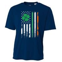 St Patrick's Day Irish American Flag Vintage Shamrock Lucky Cooling Performance Crew T-Shirt