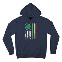 St Patrick's Day Irish American Flag Vintage Shamrock Lucky Hoodie