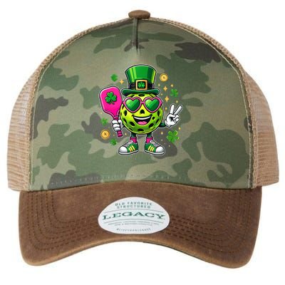 St. Patrick's Day Funny Lucky Pickleball Irish Shamrock Legacy Tie Dye Trucker Hat