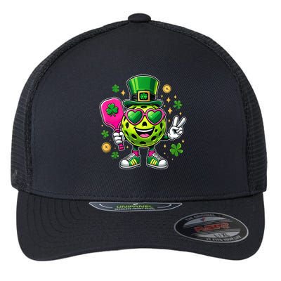 St. Patrick's Day Funny Lucky Pickleball Irish Shamrock Flexfit Unipanel Trucker Cap