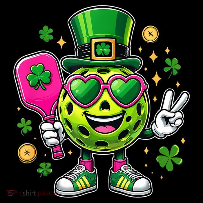 St. Patrick's Day Funny Lucky Pickleball Irish Shamrock Flexfit Unipanel Trucker Cap