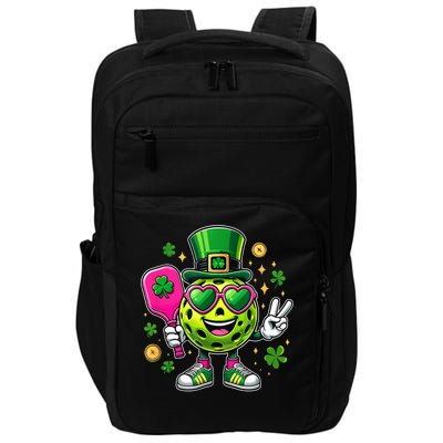 St. Patrick's Day Funny Lucky Pickleball Irish Shamrock Impact Tech Backpack