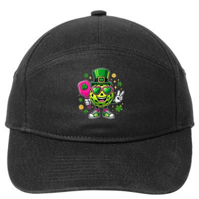 St. Patrick's Day Funny Lucky Pickleball Irish Shamrock 7-Panel Snapback Hat