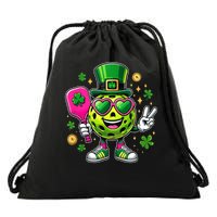 St. Patrick's Day Funny Lucky Pickleball Irish Shamrock Drawstring Bag