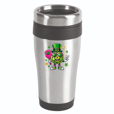 St. Patrick's Day Funny Lucky Pickleball Irish Shamrock 16oz Travel Tumbler