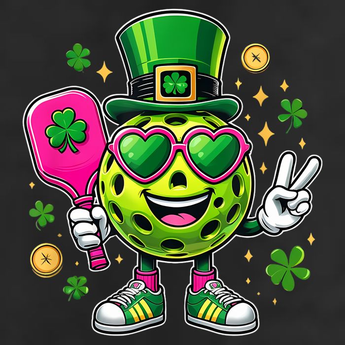 St. Patrick's Day Funny Lucky Pickleball Irish Shamrock 25L Jumbo Tote