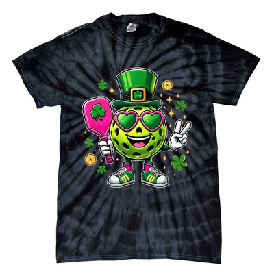 St. Patrick's Day Funny Lucky Pickleball Irish Shamrock Tie-Dye T-Shirt