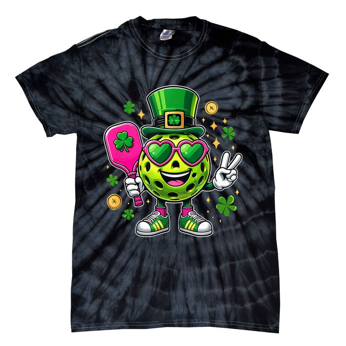 St. Patrick's Day Funny Lucky Pickleball Irish Shamrock Tie-Dye T-Shirt
