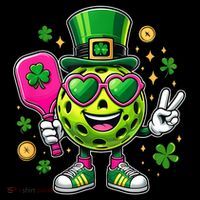 St. Patrick's Day Funny Lucky Pickleball Irish Shamrock Toddler Hoodie
