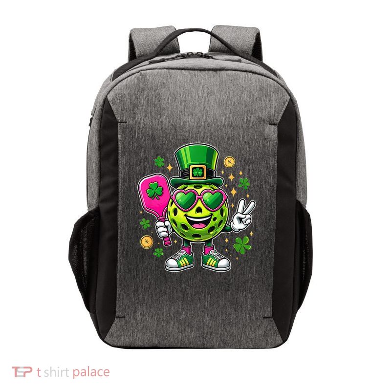 St. Patrick's Day Funny Lucky Pickleball Irish Shamrock Vector Backpack