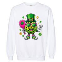 St. Patrick's Day Funny Lucky Pickleball Irish Shamrock Garment-Dyed Sweatshirt