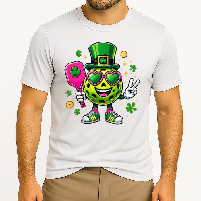 St. Patrick's Day Funny Lucky Pickleball Irish Shamrock Performance Shirt