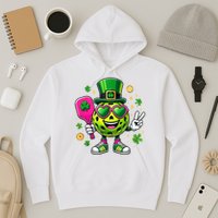 St. Patrick's Day Funny Lucky Pickleball Irish Shamrock Hoodie