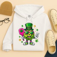 St. Patrick's Day Funny Lucky Pickleball Irish Shamrock Hoodie