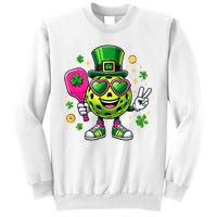 St. Patrick's Day Funny Lucky Pickleball Irish Shamrock Sweatshirt