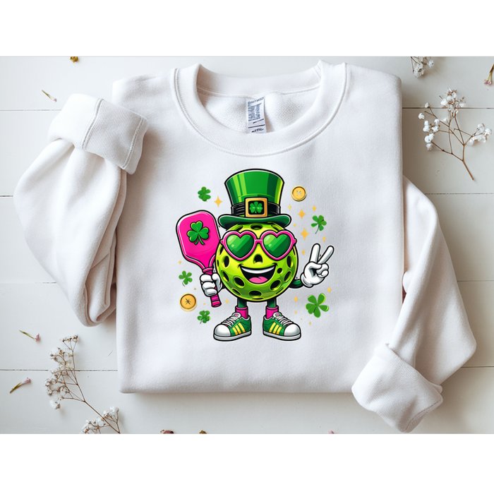 St. Patrick's Day Funny Lucky Pickleball Irish Shamrock Sweatshirt